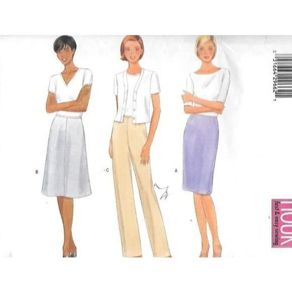 Butterick Sewing Pattern 6086 Misses Petite Skirt Pants Size 6-10‎